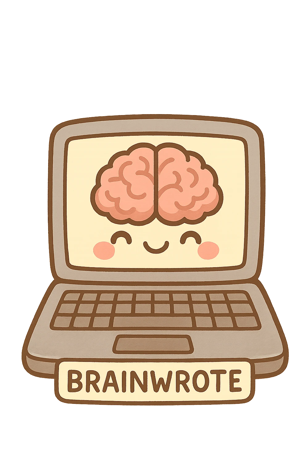 Brainwrote computer with text emoji