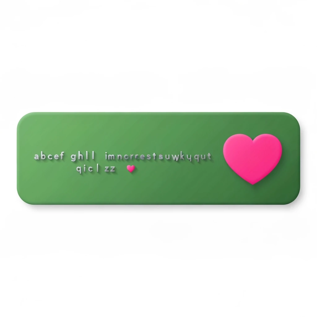 green emo banner with a heart accent, cute, expressive, minimal, variation 4 emoji
