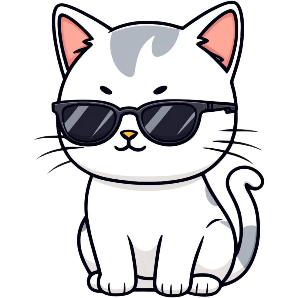 Cat with sunglasses emoji