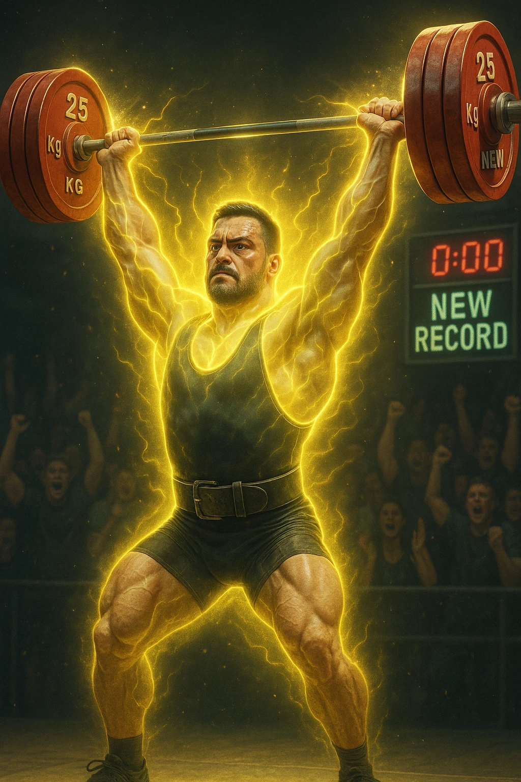 Powerlifter in gara che fa record grazie alla sua "PCT" emoji