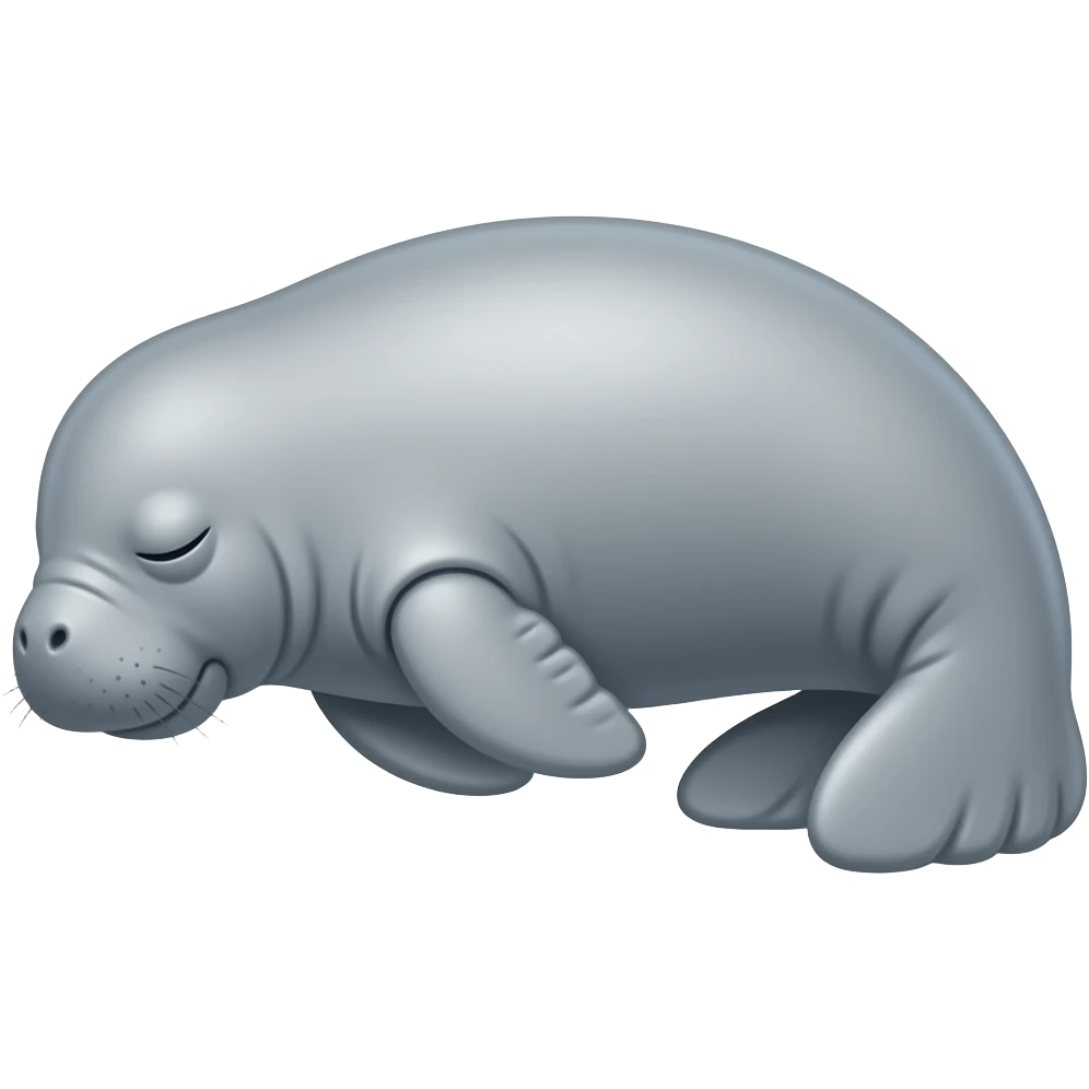 Newborn manatee sleeping emoji