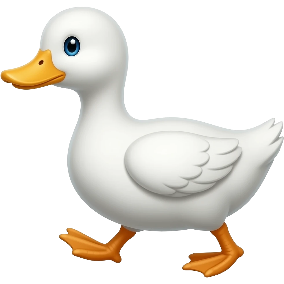 Cartoon white duck walking emoji