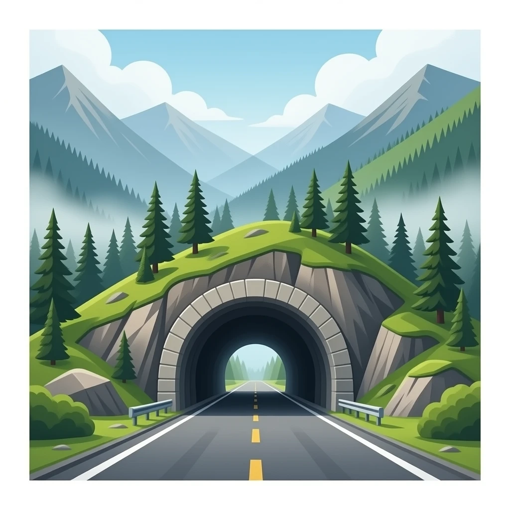 a tunnel inside the mountain emoji