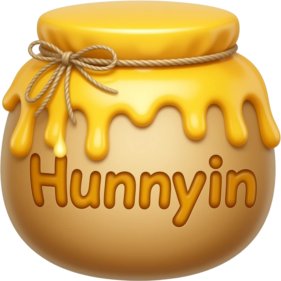 Cute Honey Pot that says Hunnyin cute font in the front emoji