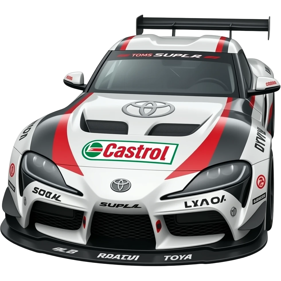 Toyota supra race car, toms supra, castrol, racing type view emoji