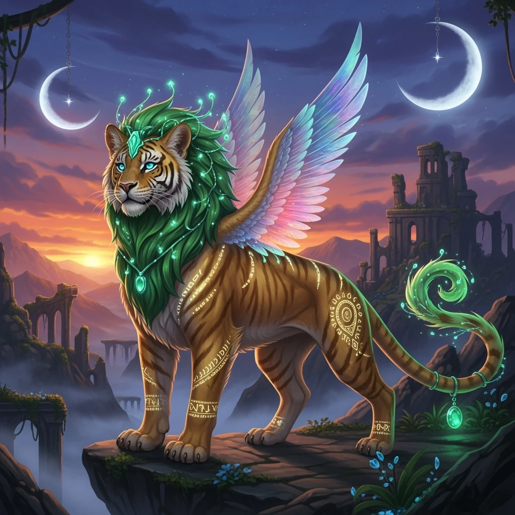 make a hyper realistic mythical cat creature emoji