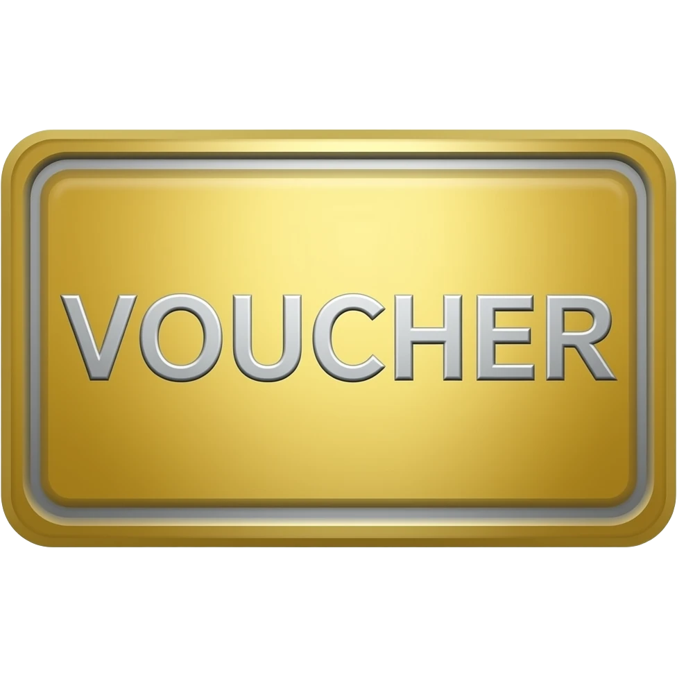 generate me a gold card with text VOUCHER emoji