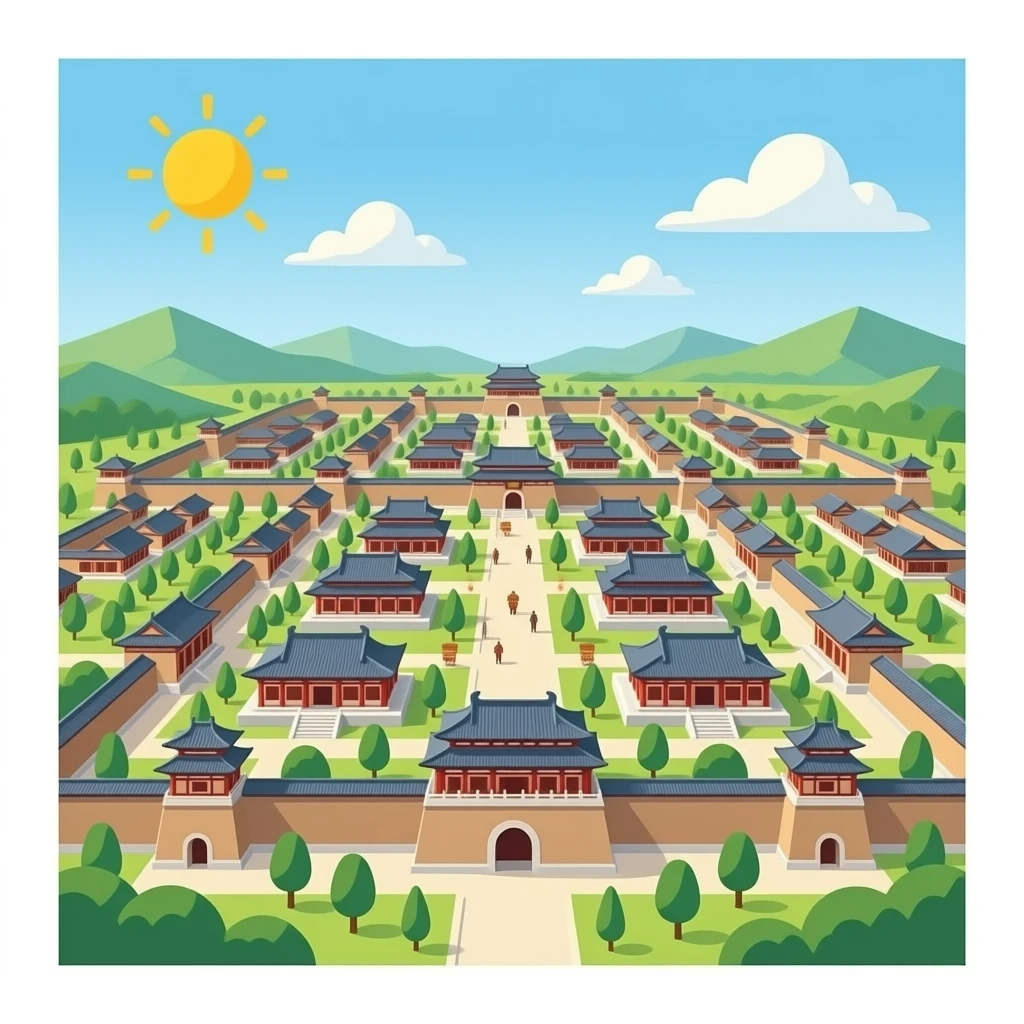ancient Chinese Dynasties city top view emoji