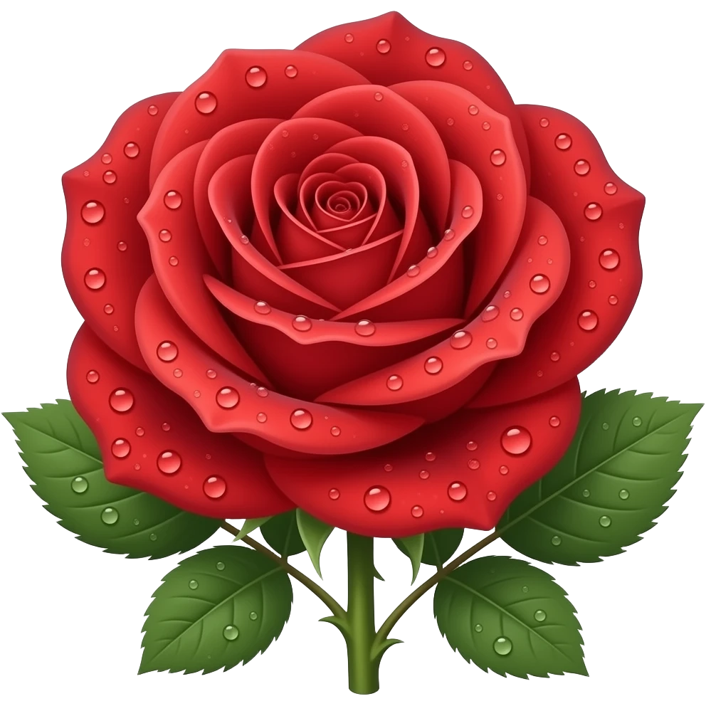 Rose  dewdrops emoji
