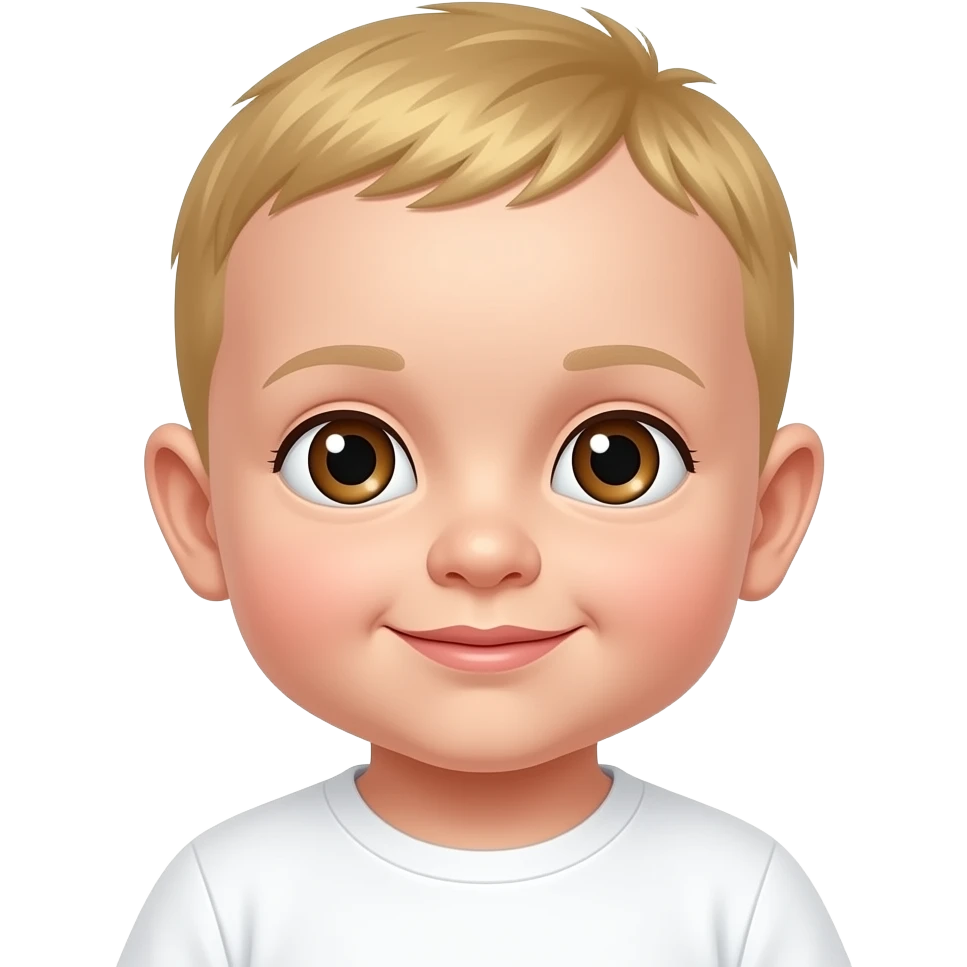 blond baby, brown eyes, white, emoji