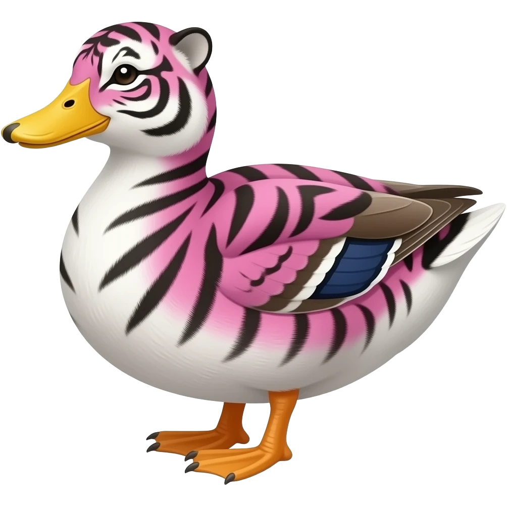 create emoji of tigerpainted duck with pink colors emoji
