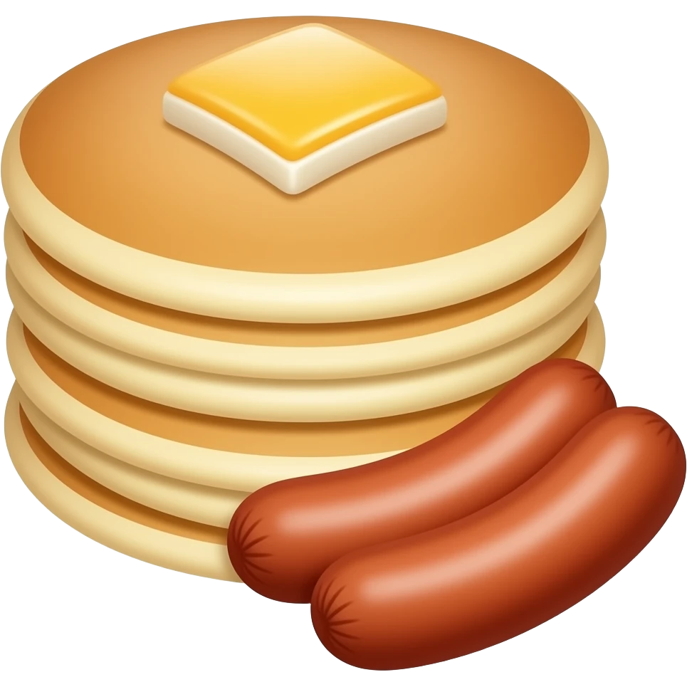 Pancakes and sausages emoji
