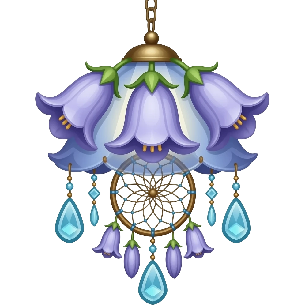 Hanging Bluebell flower lamp-dreamcatcher-suncatcher-decoration emoji