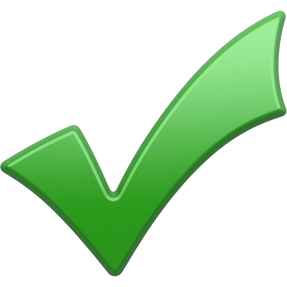 Создай галочку зеленую, простую emoji