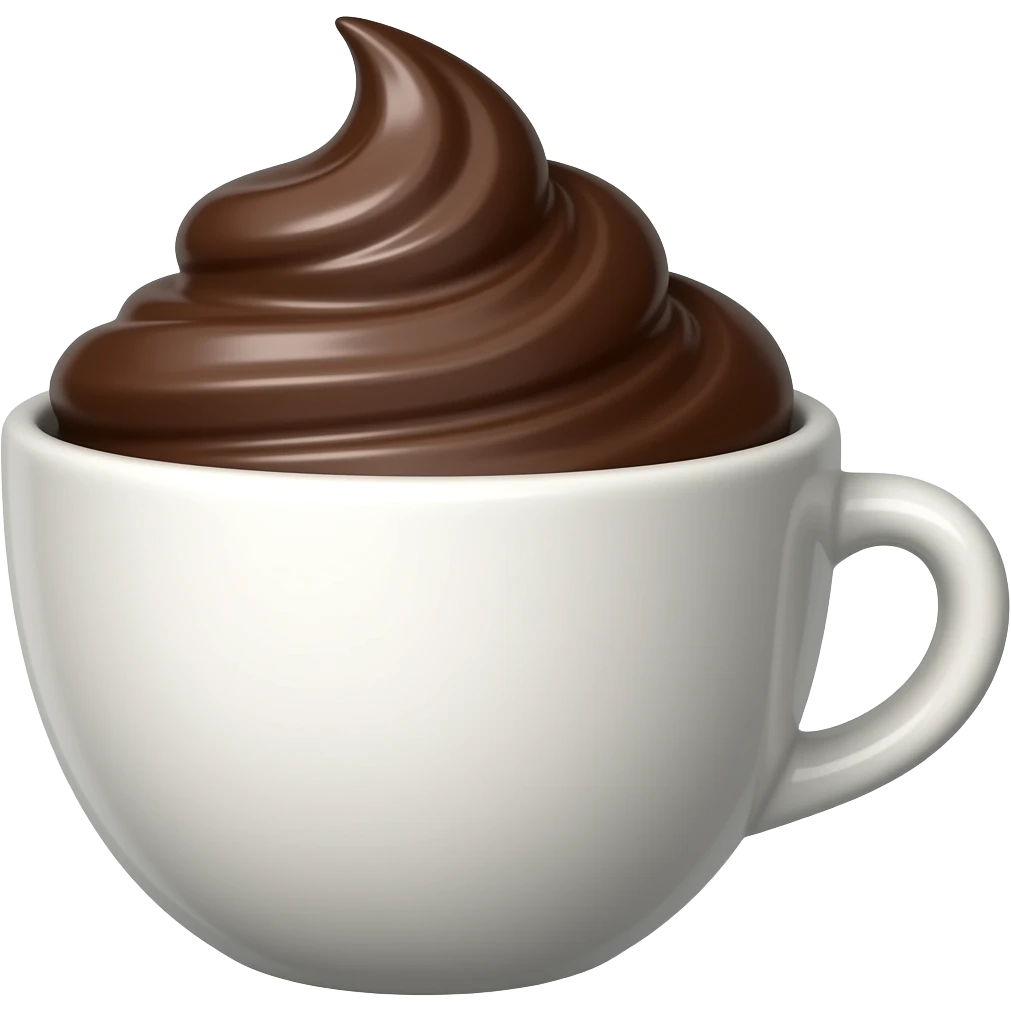 A cup full of a chocolate emoji