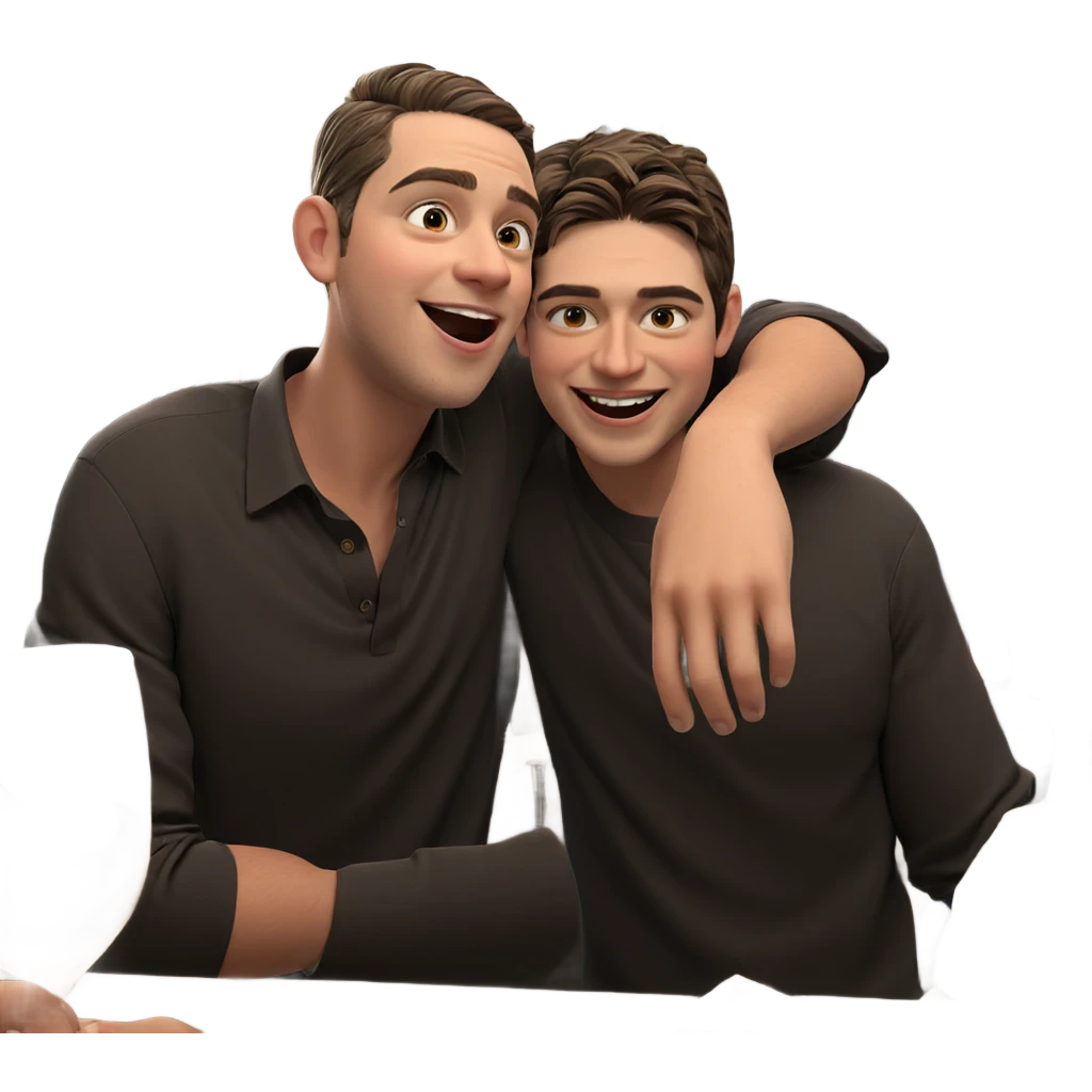 boys enjoying drinks at bar emoji