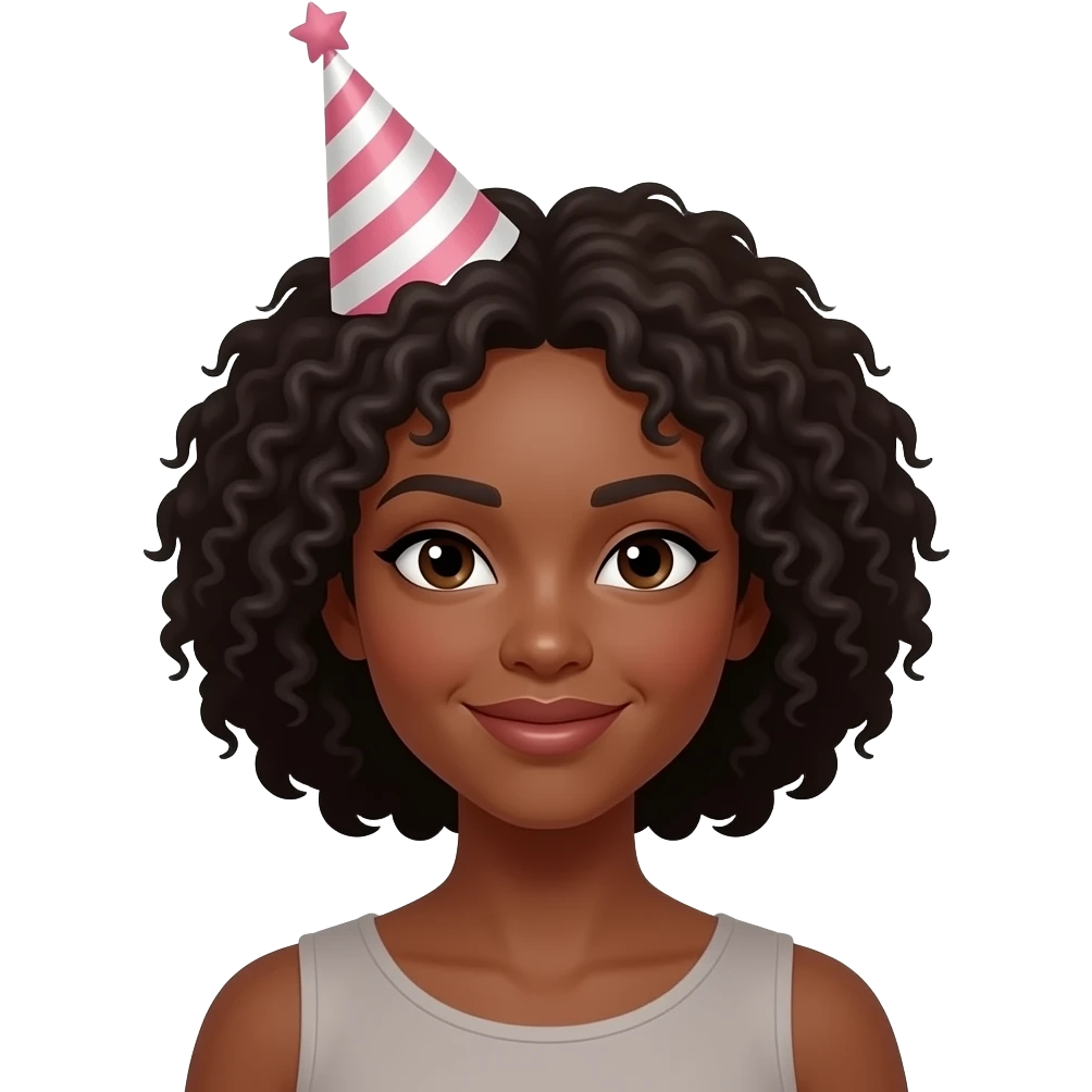 women with dark skin wear party hat emoji