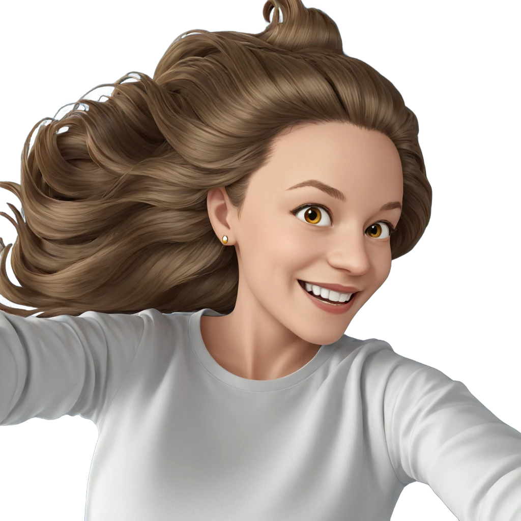 smiling girl with long hair emoji