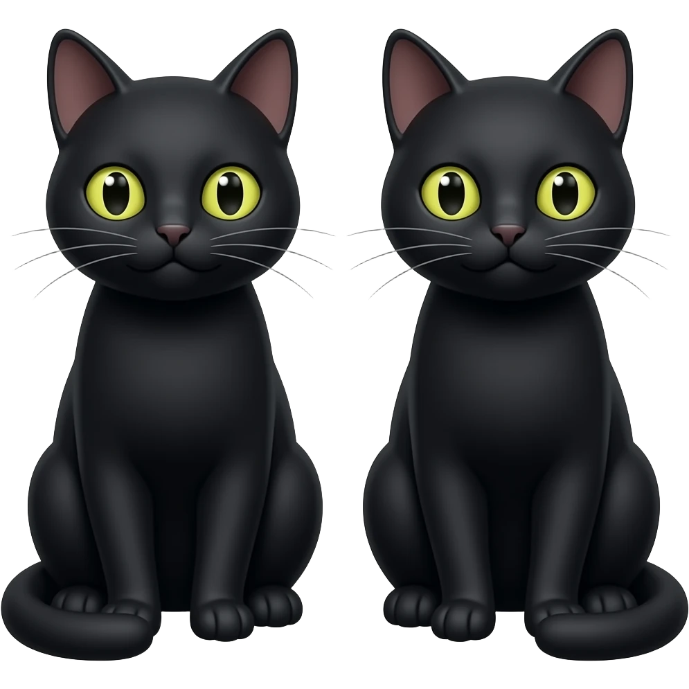 two black cats coming from mitosis emoji