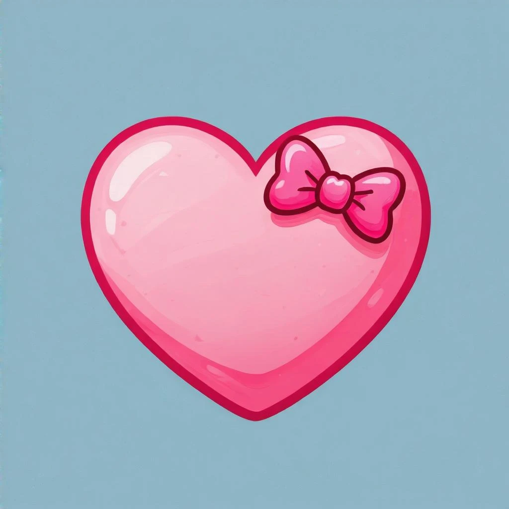 pink heart emoji with a bow emoji