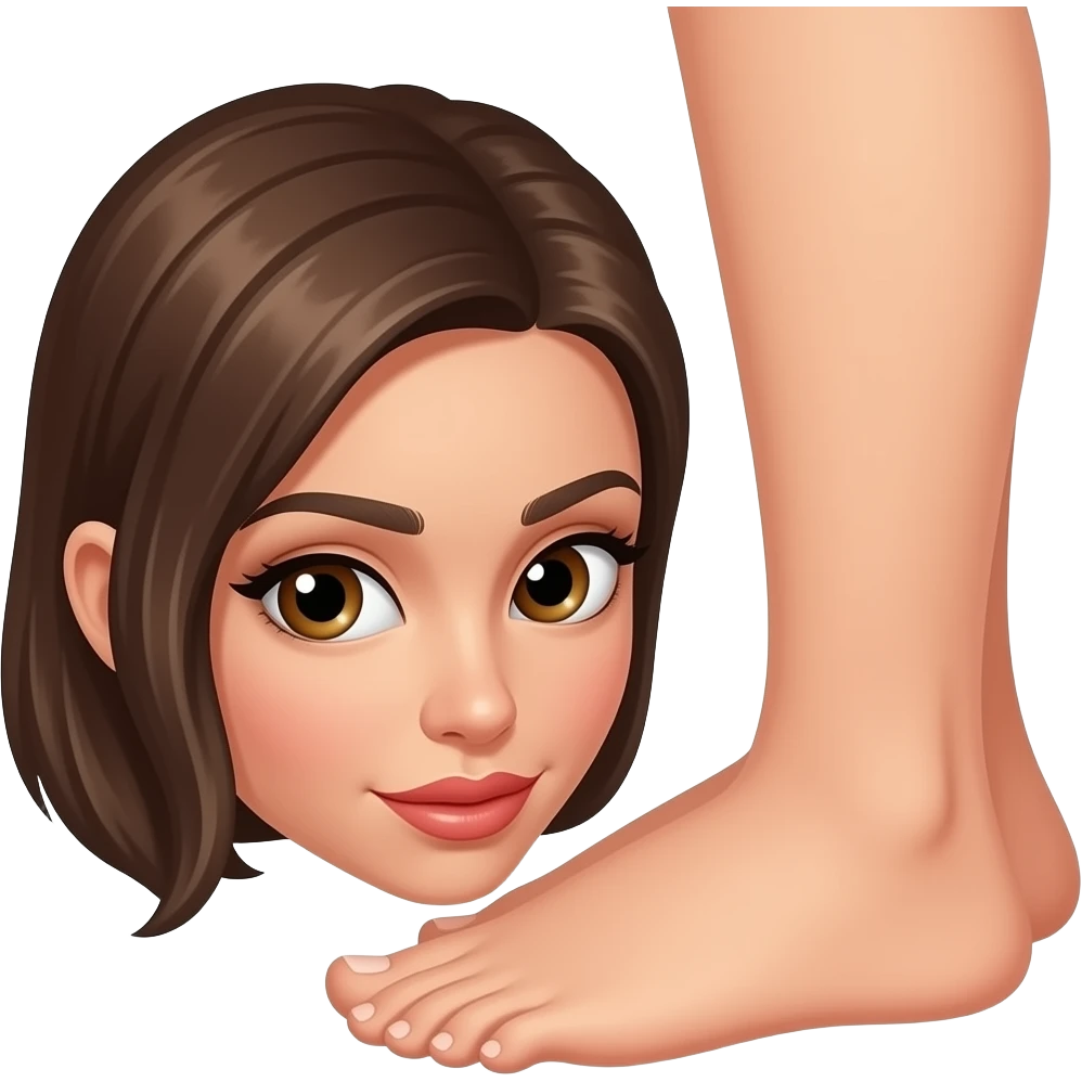 Feet sniffing female emoji