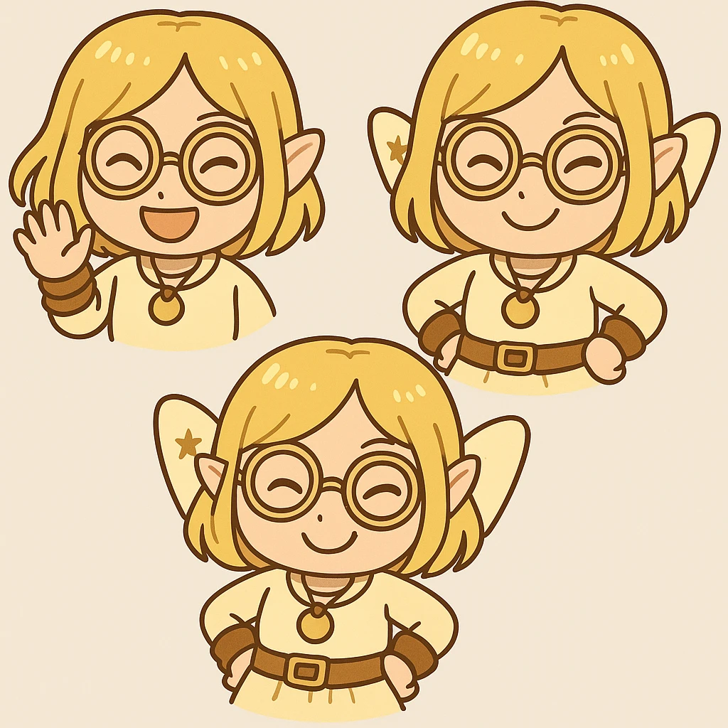 Change the facial expression to a playful wink, keeping the same style and pose as the original image. emoji