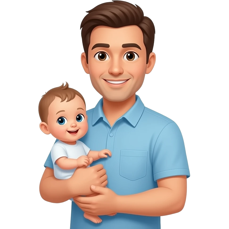 holding a baby in his arms emoji