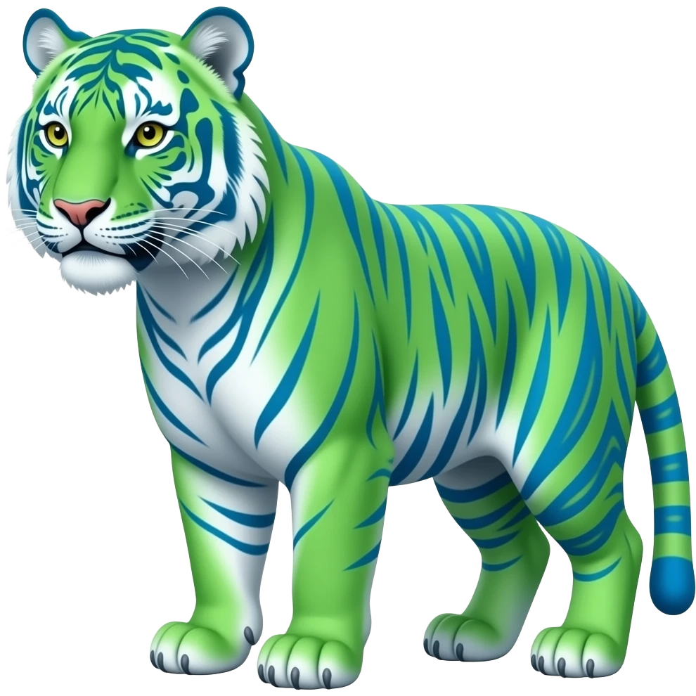 make a green and blue tiger emoji