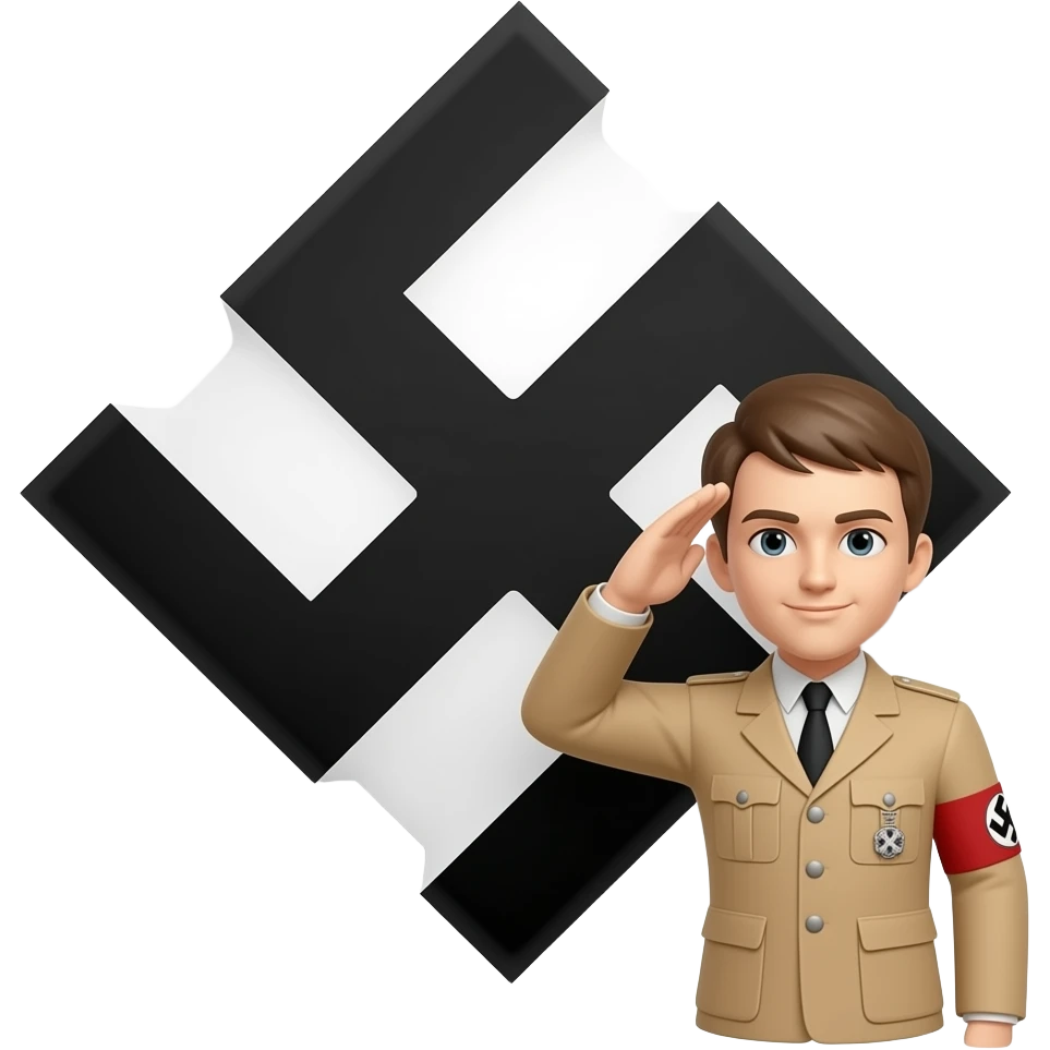 sieg heil salute swaztika diagonal side emoji