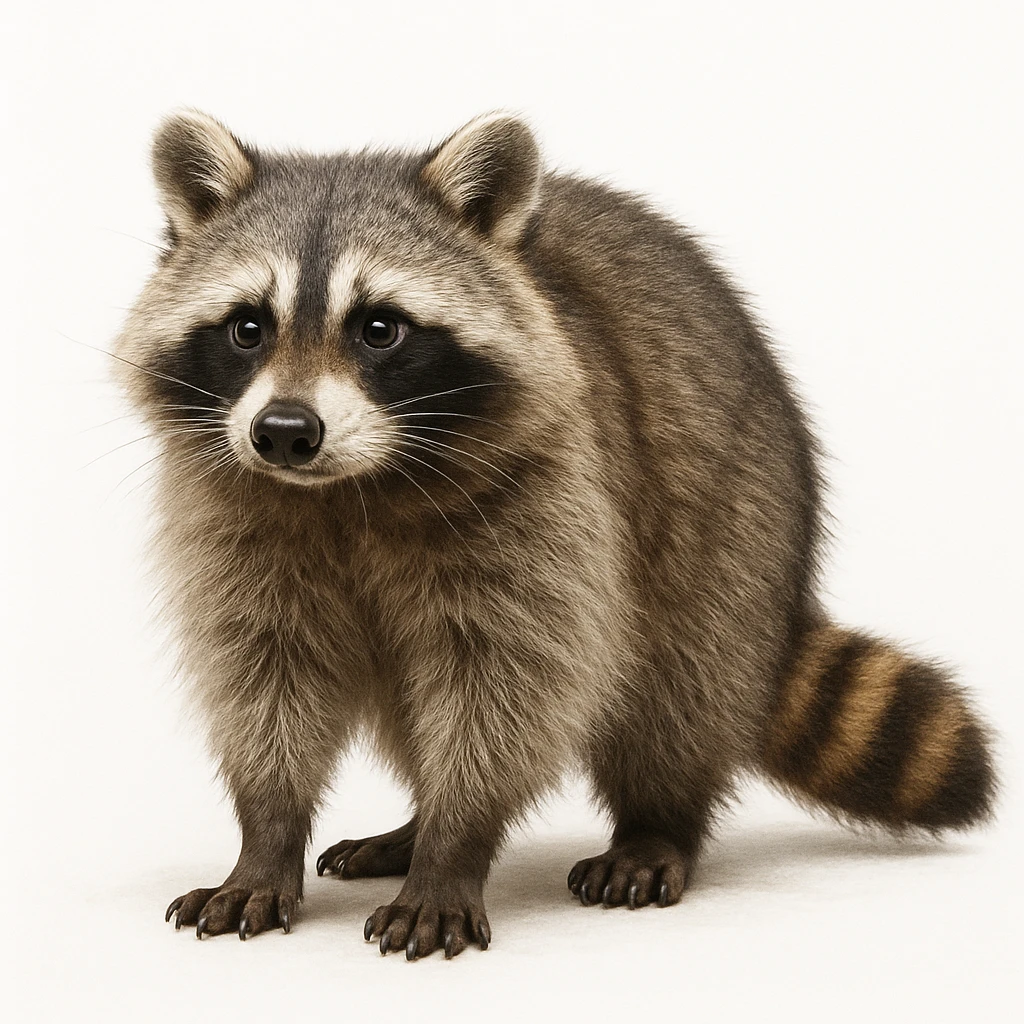 raccoon white background emoji