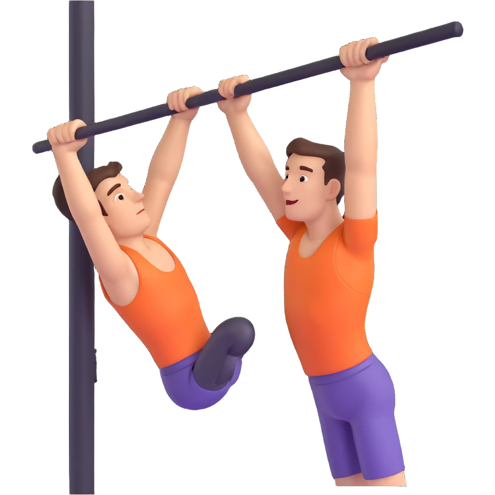 a man doing a pull up emoji