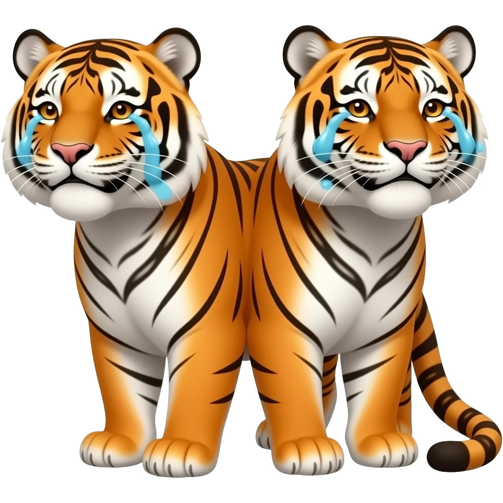 tiger who is too warm in the sun crying emoji