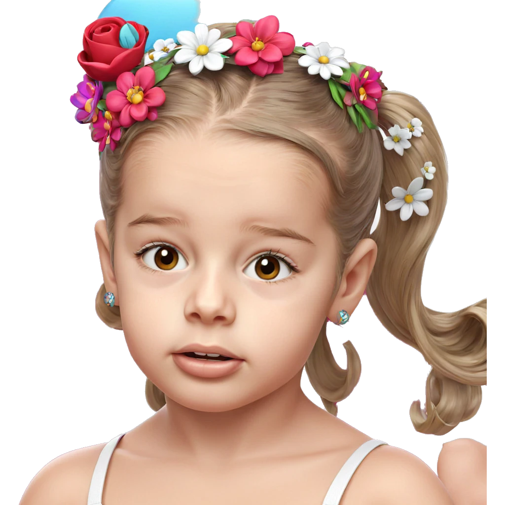 girl with flower hair ornament emoji