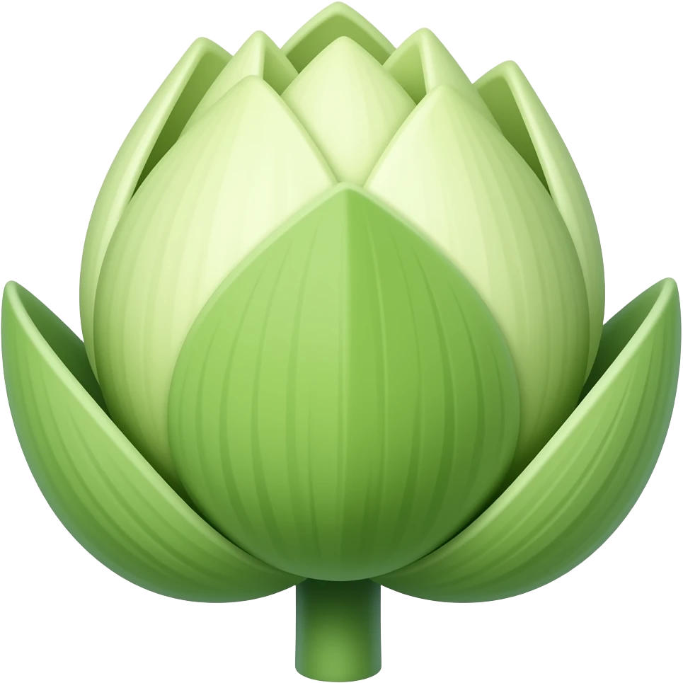 Copyable small emoji size green emerging lotus bud emoji