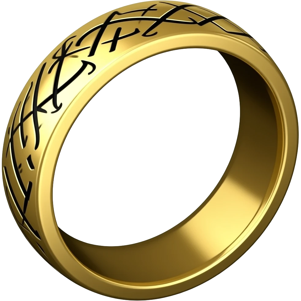 Lord of the Rings ring, The text on it should also be visible; it should be an animated version of the real thing. emoji