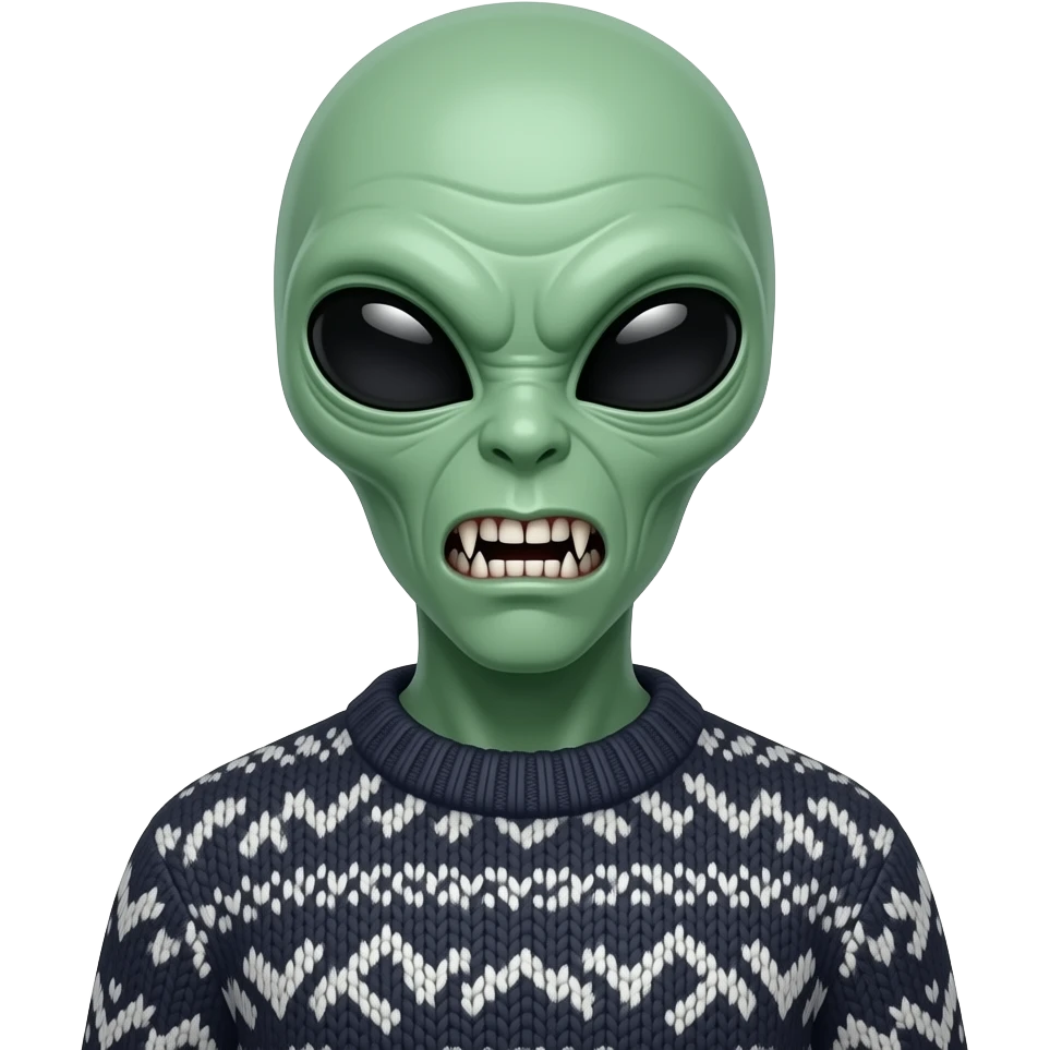 ALIEN AVEC UN PULL TERRORISANT emoji