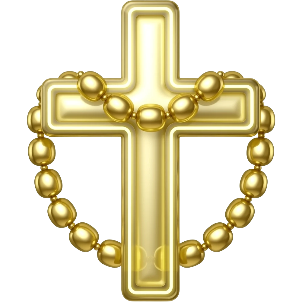 cruz sagrada gold vidro neon com rosário gold vidro neon emoji