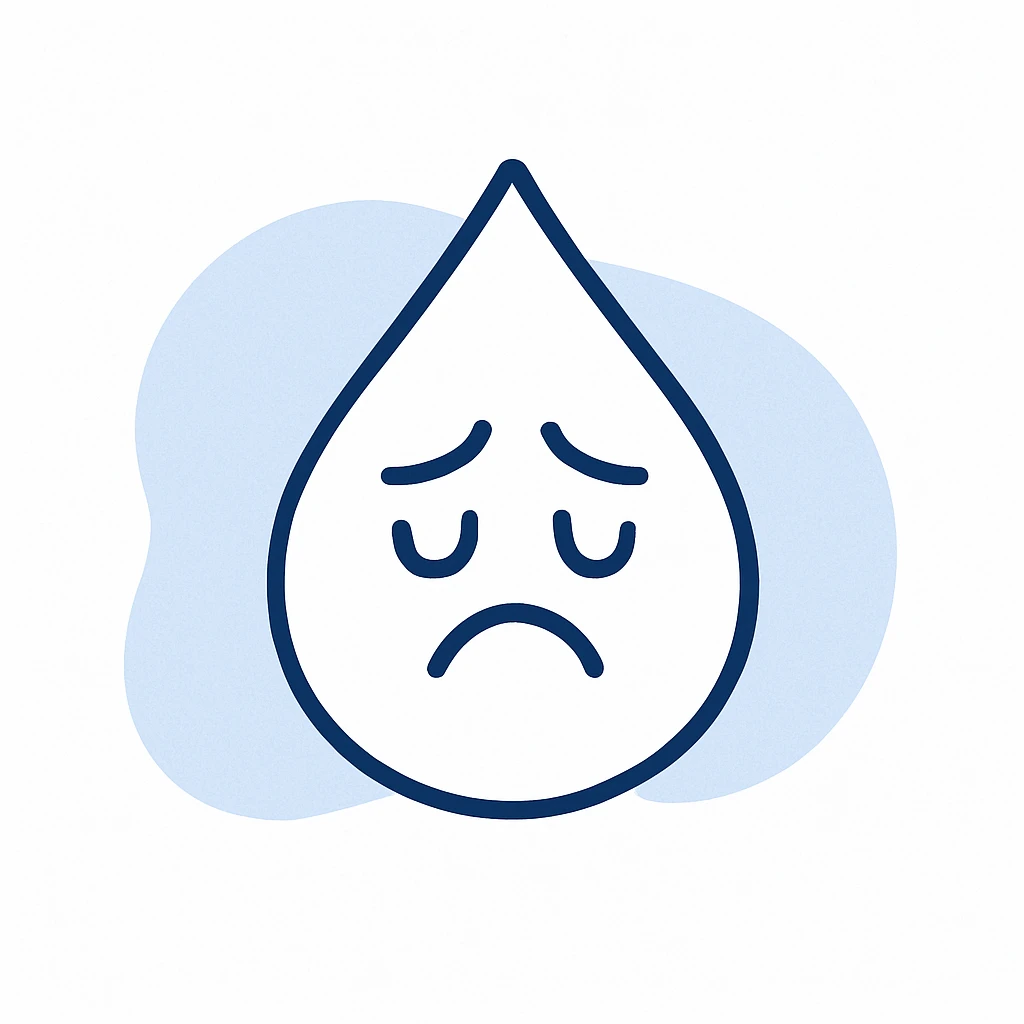 dejected and disappointed blue color palette teardrop minimal style emoji