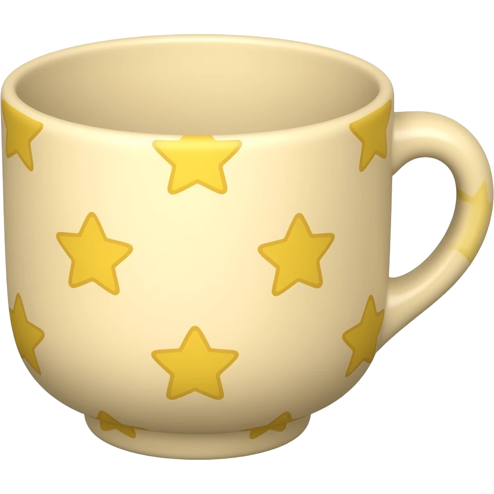A simply beautiful whimsical Cottagecore light yellow patterned cup, isolated emoji