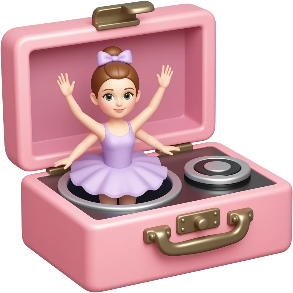 Pink music box with a ballerina inside emoji