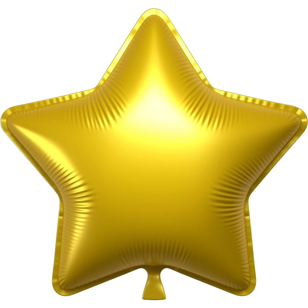 yellow star shape birthday balloon emoji