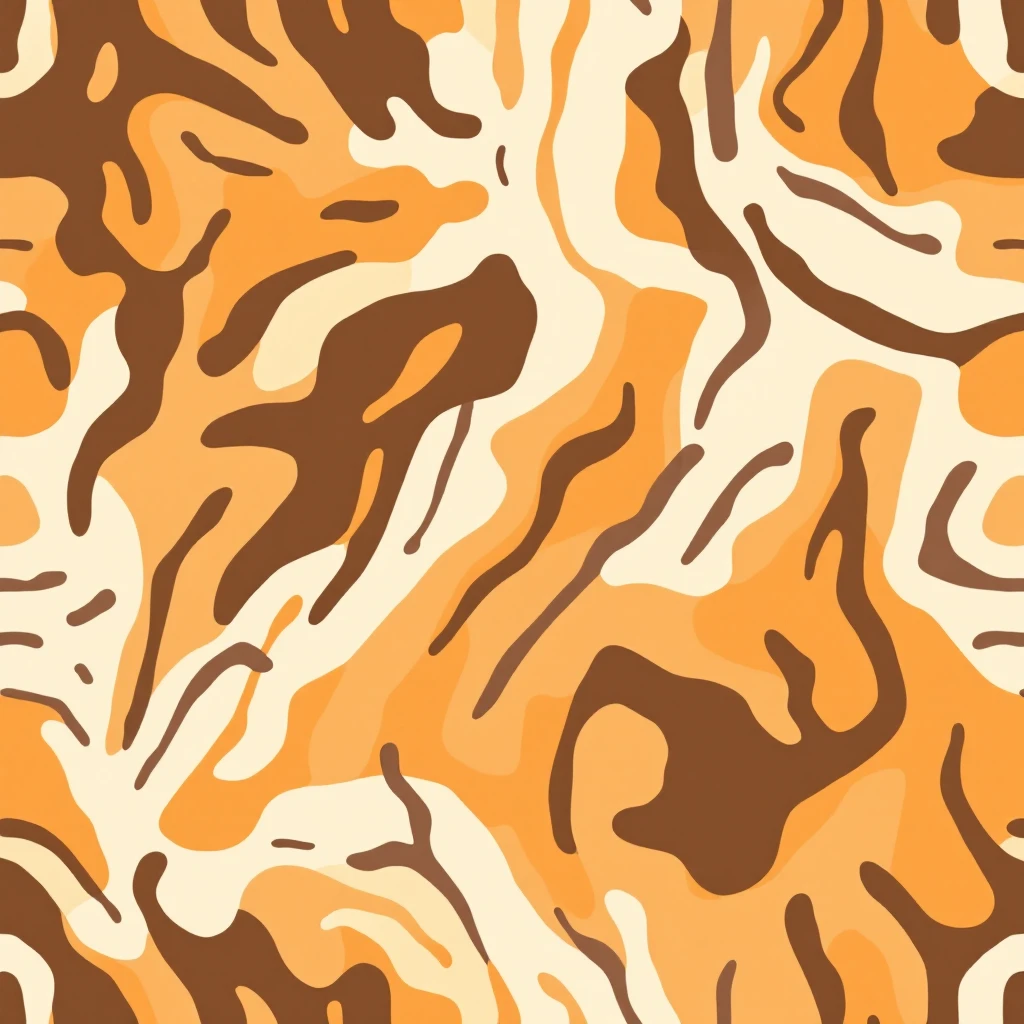 tiger print pattern in autumn colors, orange brown beige palette, abstract seamless texture, bold stylish background emoji