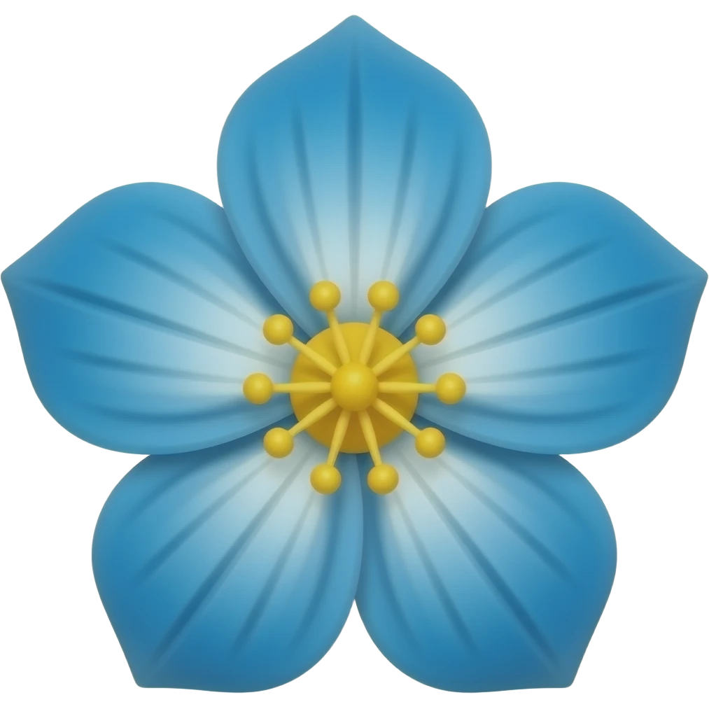 Mavi beyaz çiçekli emoji emoji