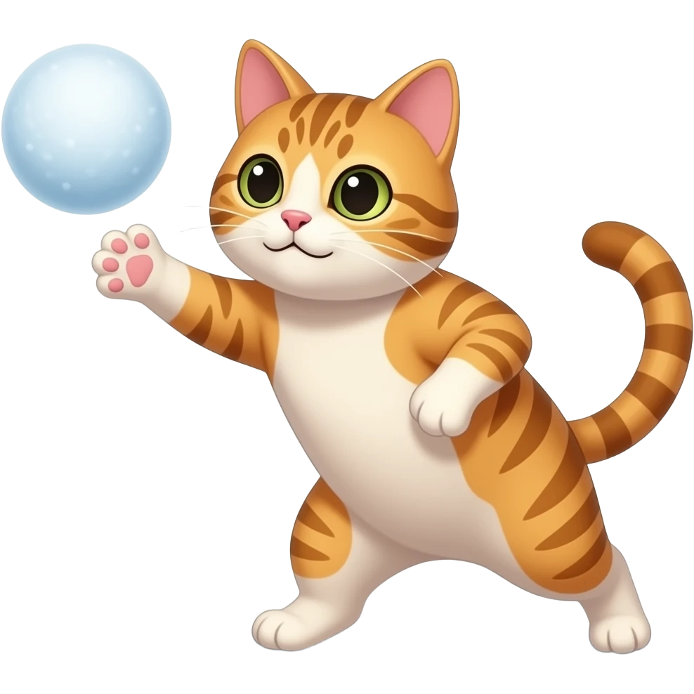 cat throwing snowball emoji
