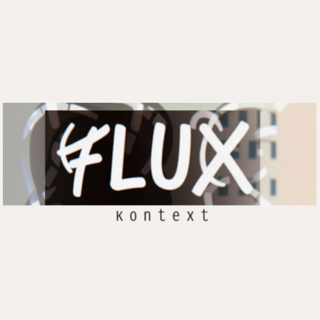 make a image with logo of  text "FLUX Kontext" emoji