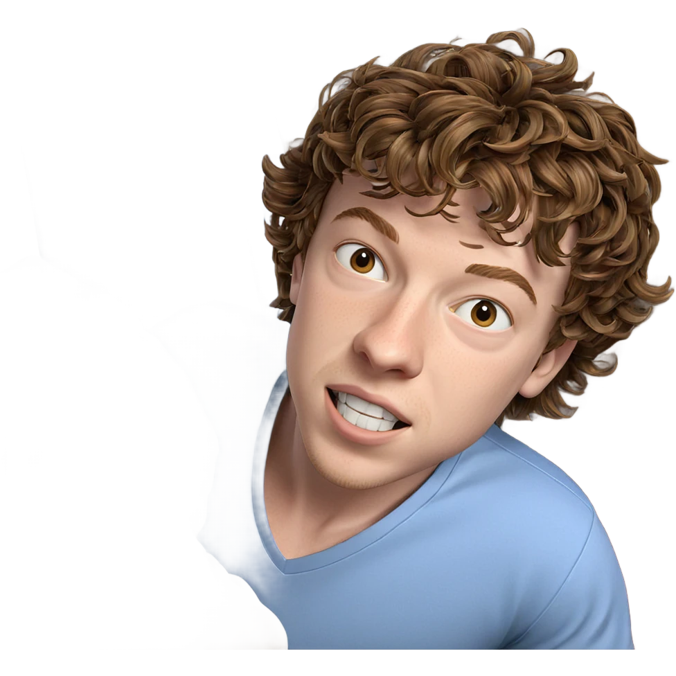 boy with brown hair indoors emoji