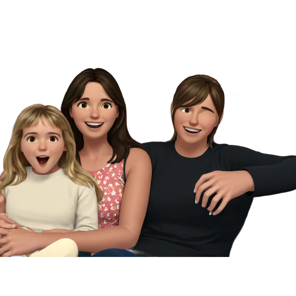 happy girls sharing a moment emoji