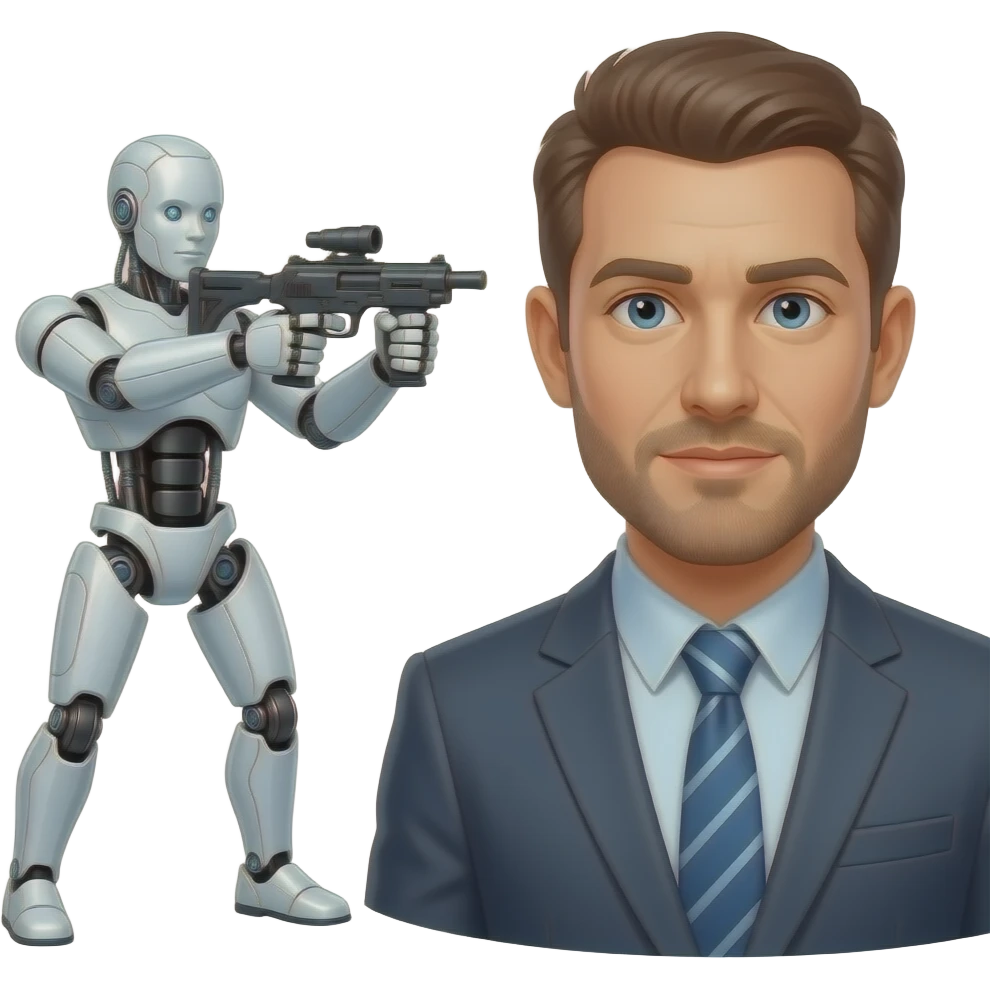 robot shooting someone emoji