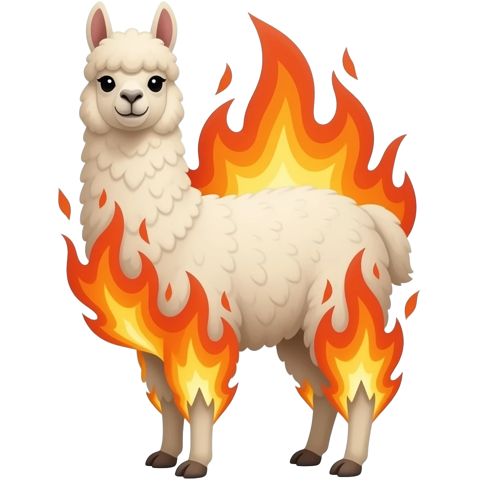 Llama on fire emoji