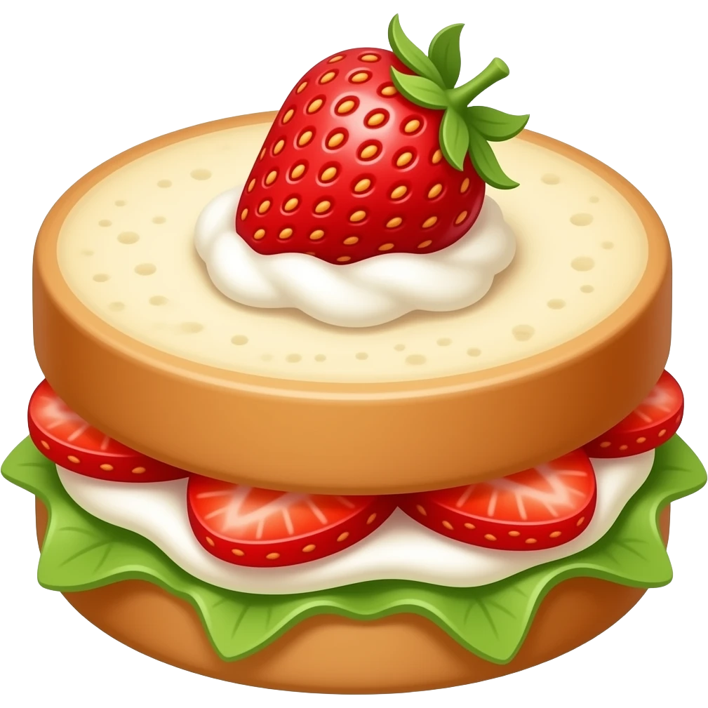 strawberry and cream sandwich emoji